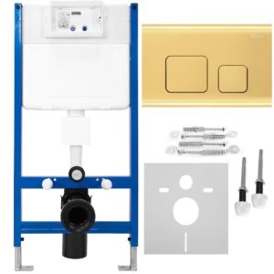 REA STELAŻ PODTYNKOWY WC + PRZYCISK F GOLD KPL-90009