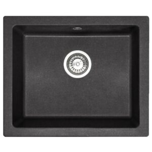 REA ZLEWOZMYWAK GRANITOWY NELS CZARNY NAKR 56X46+SYFON ZLE-00114
