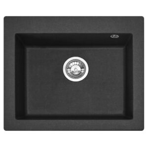 REA ZLEWOZMYWAK GRANITOWY WEST XL CZARNY NAKRAP+SYFON ZLE-00116