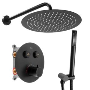 REA ZESTAW NATRYSKOWY PODTYNKOW LUNGO CZARNY TERMOSTAT REA-P8549