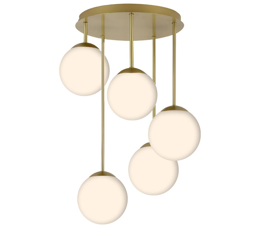 REA LAMPA APP1818-5CPR BRUSH GOLD WHITE OSW-00668