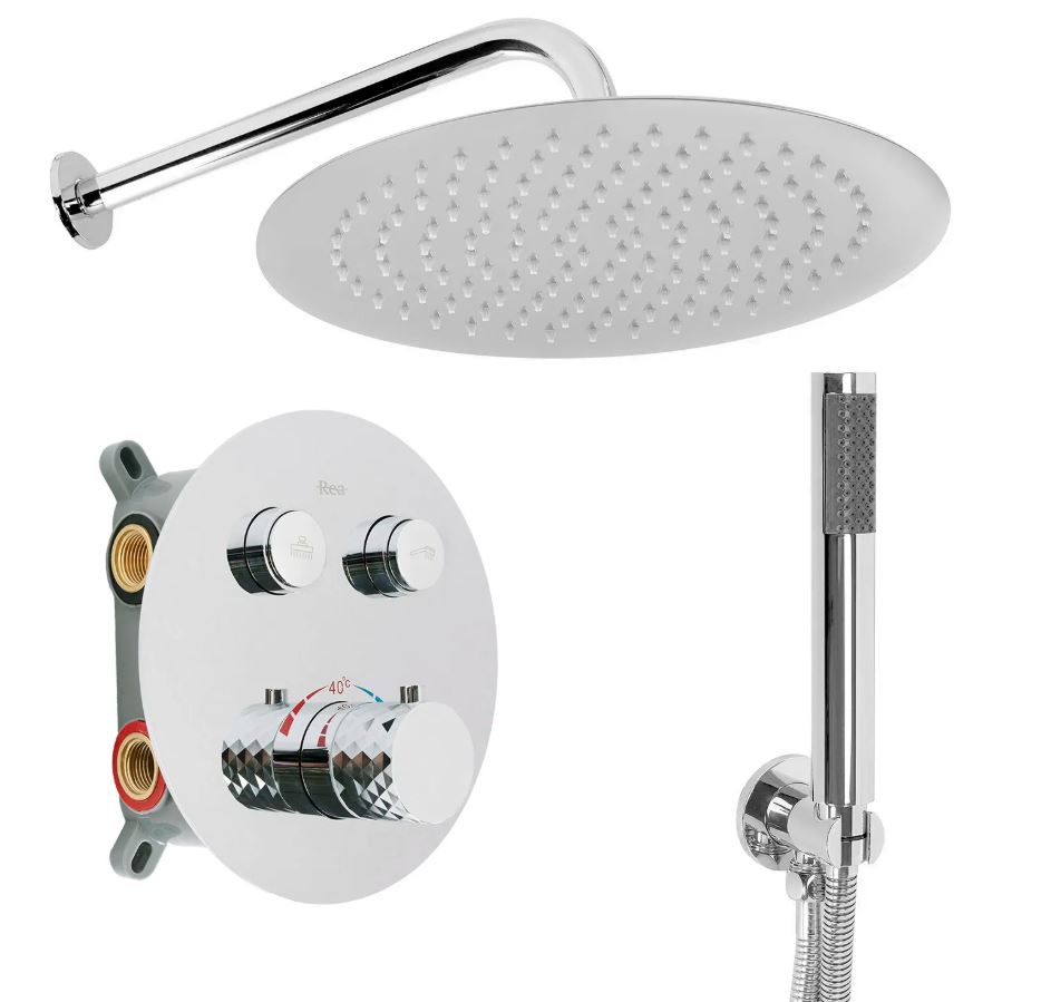 REA ZESTAW NATRYSKOWY PODTY LUNGO DIAMOND CHROM TERMOS REA-P6967