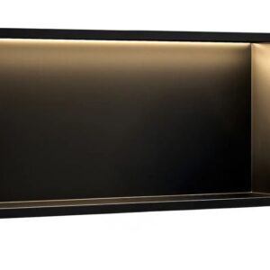 REA PÓŁKA WNĘKOWA łazienkowa LED 60x30x10 cm czarna 5906366018398