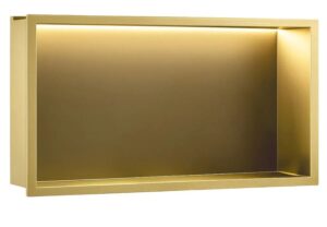 REA PÓŁKA WNĘKOWA łazienkowa LED 60x30x10 cm złoto szczotkowane 5906366018404