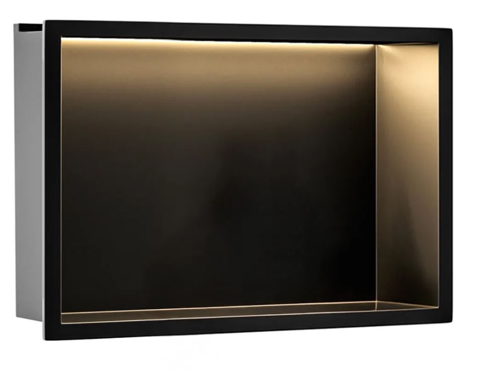 REA PÓŁKA WNĘKOWA LED 30x45x10 cm czarna 5906366018367