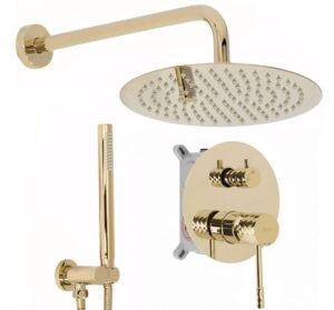 REA ZESTAW NATRYSKOWY PODTY LUNGO DIAMOND ZŁOTY + BOX REA-P6964
