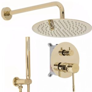 REA ZESTAW NATRYSKOWY PODTY LUNGO DIAMOND ZŁOTY + BOX REA-P6964