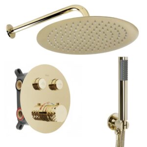 REA ZESTAW NATRYSKOWY PODTY LUNGO DIAMOND ZŁOTY TERMOS REA-P6965