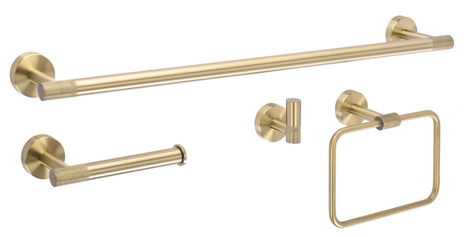 REA KOMPLET WIESZAKÓW ŁAZIENKOWYCH GRID ZŁOTY SZCZOTKOWANY 5906366016516