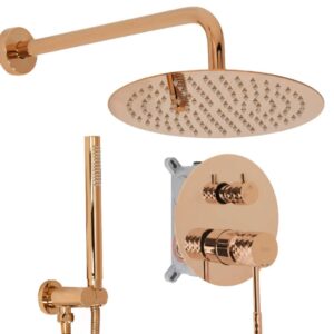 REA ZESTAW NATRYSKOWY PODTY LUNGO DIAMOND MIEDŹ + BOX REA-P5657