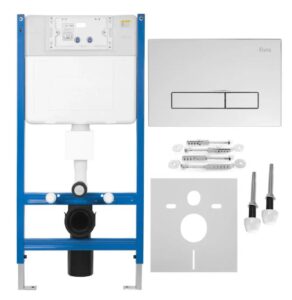 REA STELAŻ PODT WC K011A-Q + PRZYCISK HD CHROME KPL-E9561