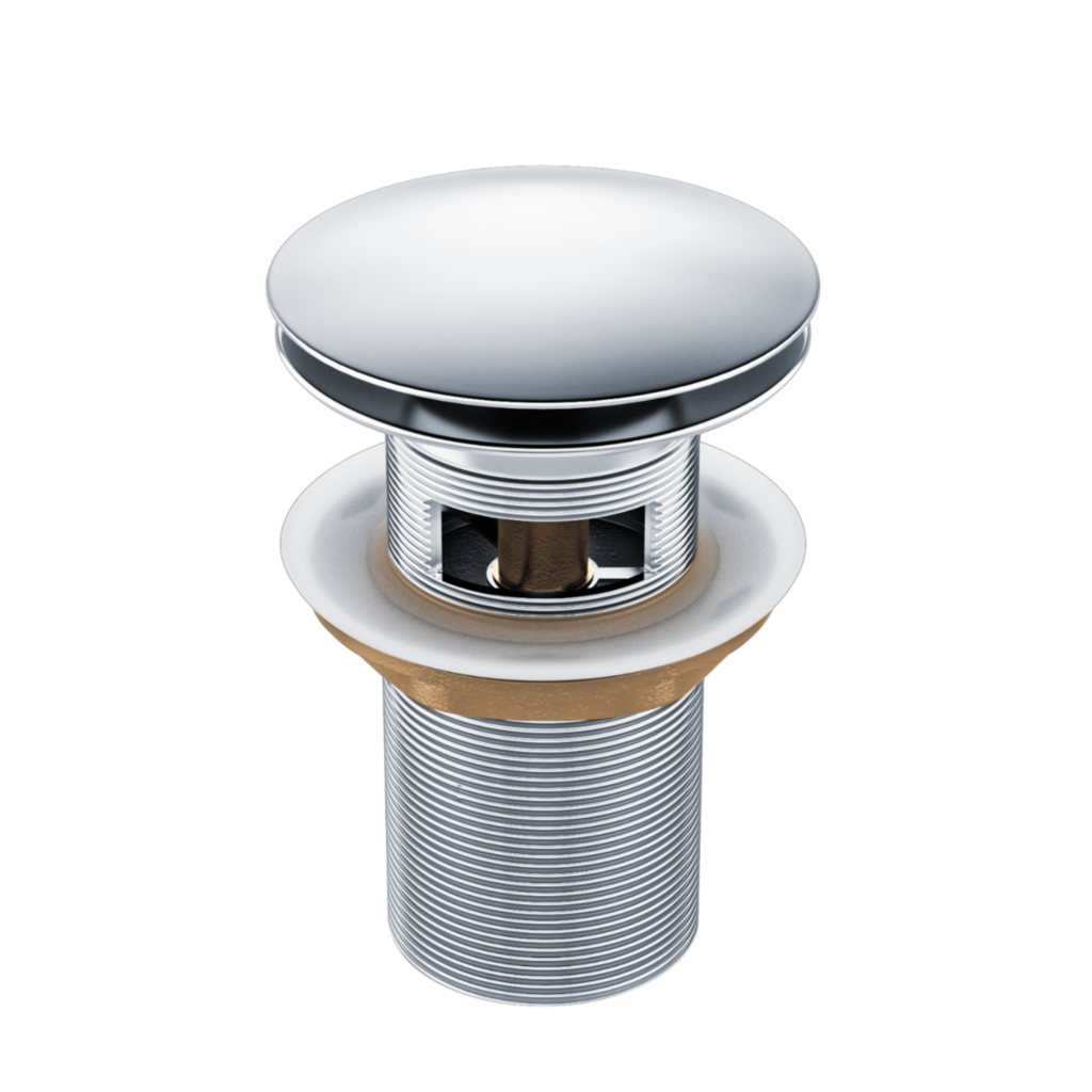 BALNEO Korek umywalkowy mosiężny Klik Klak A z przelewem Chrom E0101010101-1