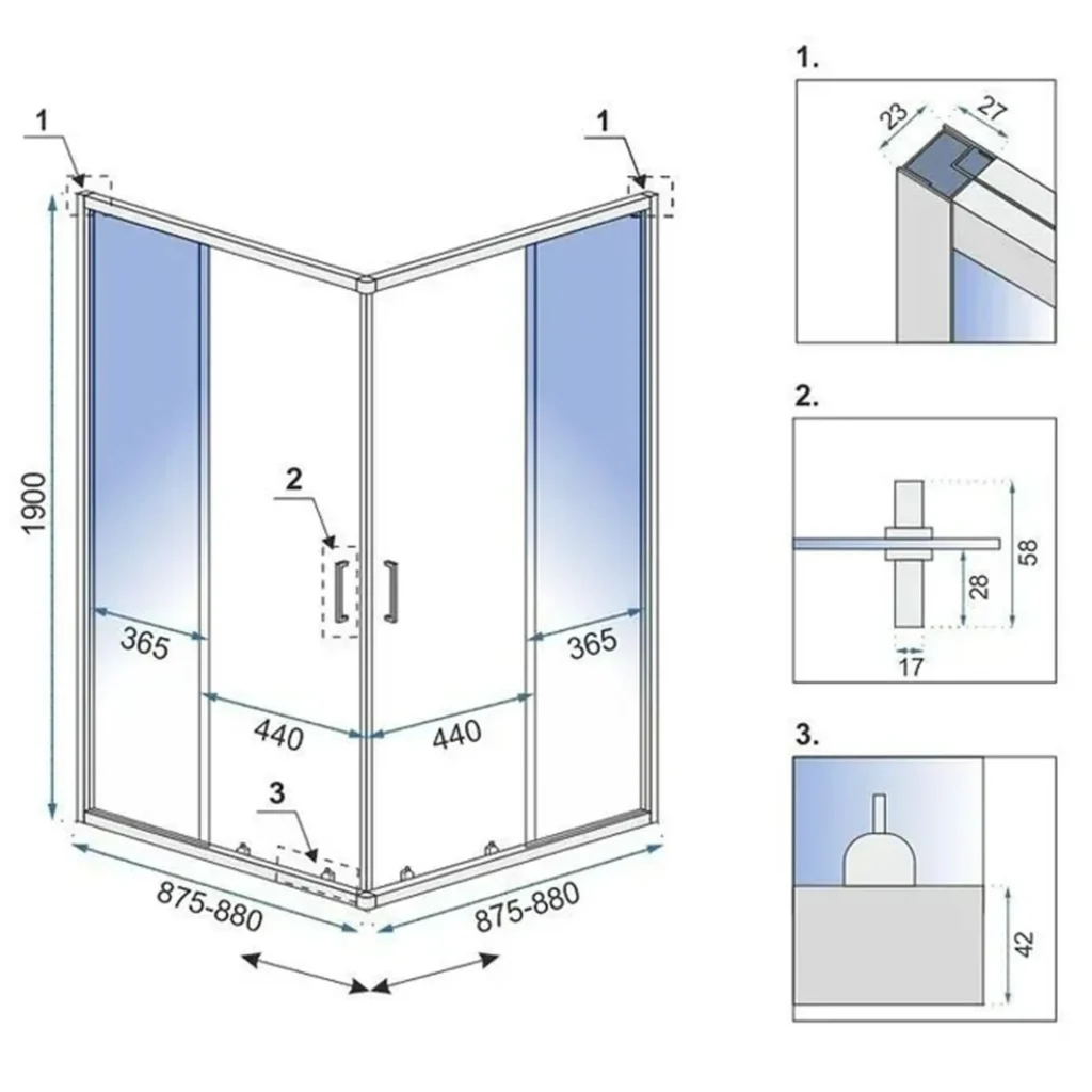 Rea Kabina prysznicowa 90×90 czarna City drzwi przesuwne szkło hartowane narożna 190 cm REA-K6446