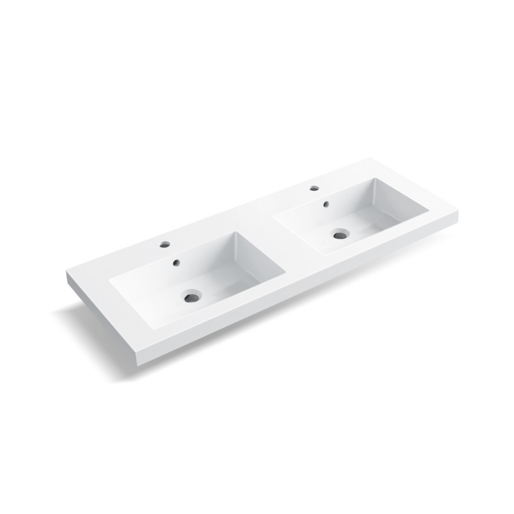 Balneo Umywalka nablatowa MILA 120 x 46 biała z konglomeratu I0101010103-2