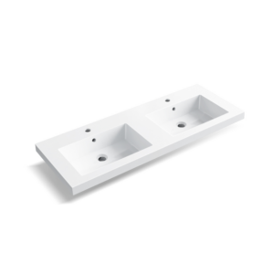 Balneo Umywalka nablatowa MILA 120 x 46 biała z konglomeratu I0101010103-2