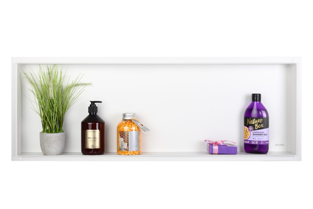 BALNEO WALL-BOX No Rim White – Półka wnękowa bezramkowa biała 90x30x10 cm 5903943983698