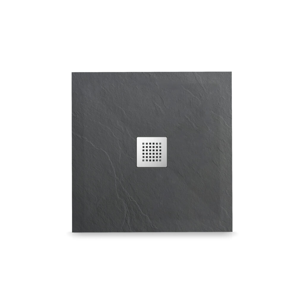 BALNEO Stone Tray – Brodzik kompozytowy „F” Ciemnoszary 90x90x2,5 STFDG909025