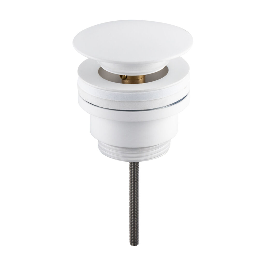 BALNEO Korek umywalkowy mosiężny Klik Klak model D uniwersalny Biały E0101050105-1