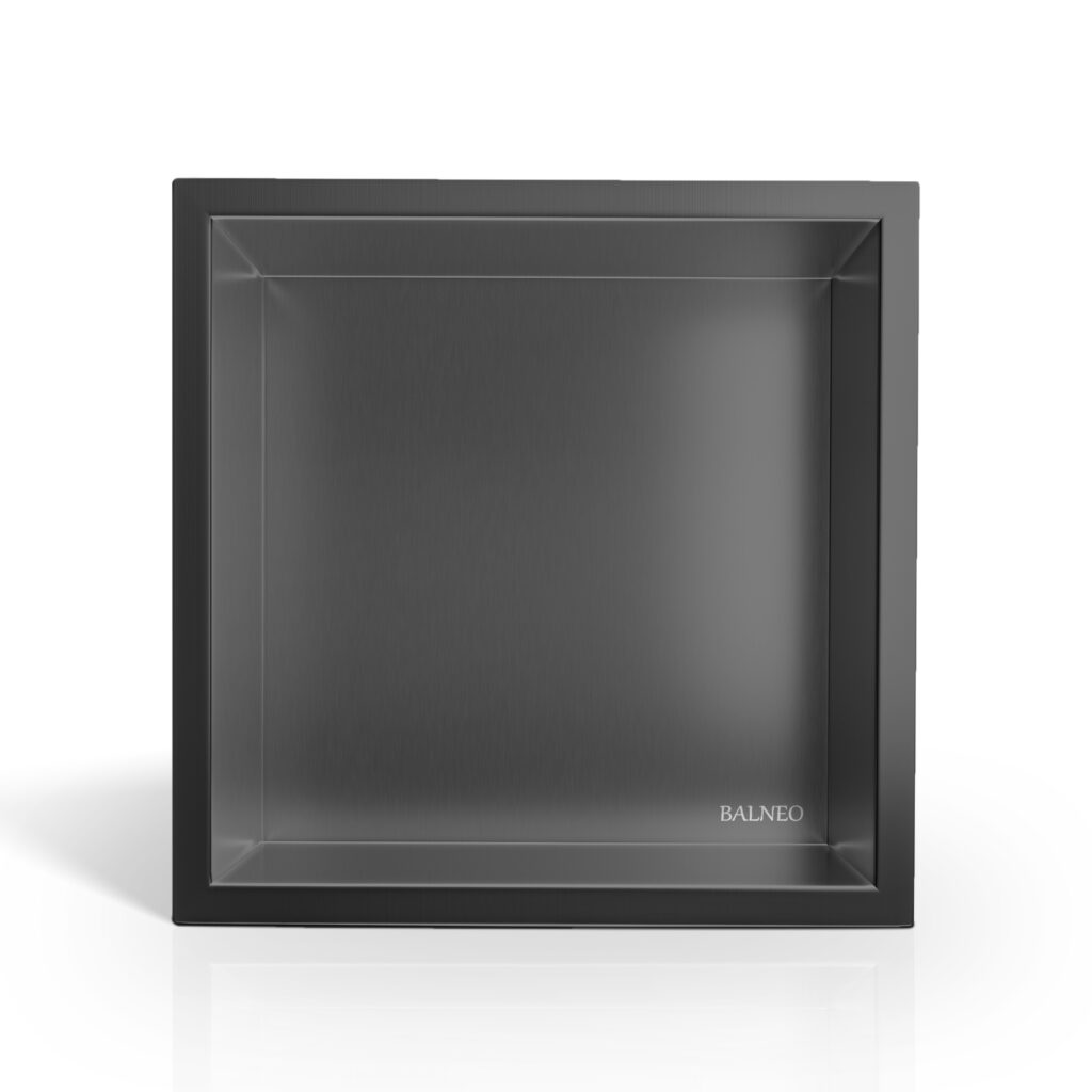 BALNEO WALL-BOX ONE – Półka wnękowa GUN METAL 30x30x7 cm 5906792482244