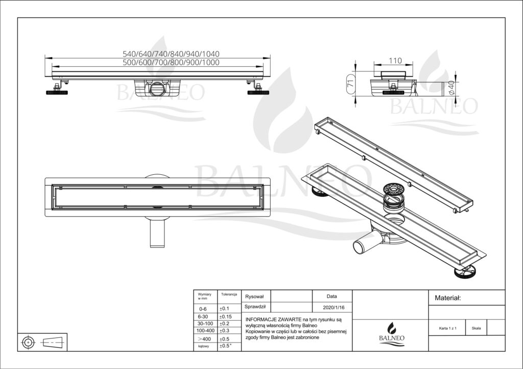 Rysunek techniczny produktu