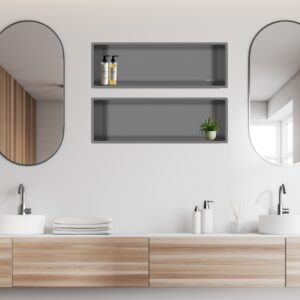 BALNEO Półka wnękowa WALL-BOX ONE Gun Metal 60x20x10 cm