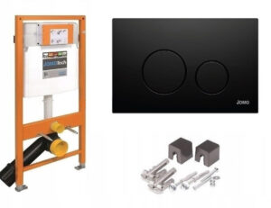 JOMO/WERIT JOMOTech STELAŻ WC H=1120 + WSPORNIK +PRZYCISK SWITCH CZARNY MATOWY JOM/103-000000080