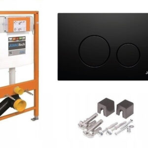 JOMO/WERIT JOMOTech STELAŻ WC H=1120 + WSPORNIK +PRZYCISK SWITCH CZARNY MATOWY JOM/103-000000080