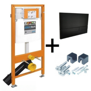 JOMO/WERIT STELAŻ JOMO-Tech WC H=1120 + wsporniki + przycisk czarny mat EXCLUSIVE 2.0, zabudowa lekka JOM/103-000000015