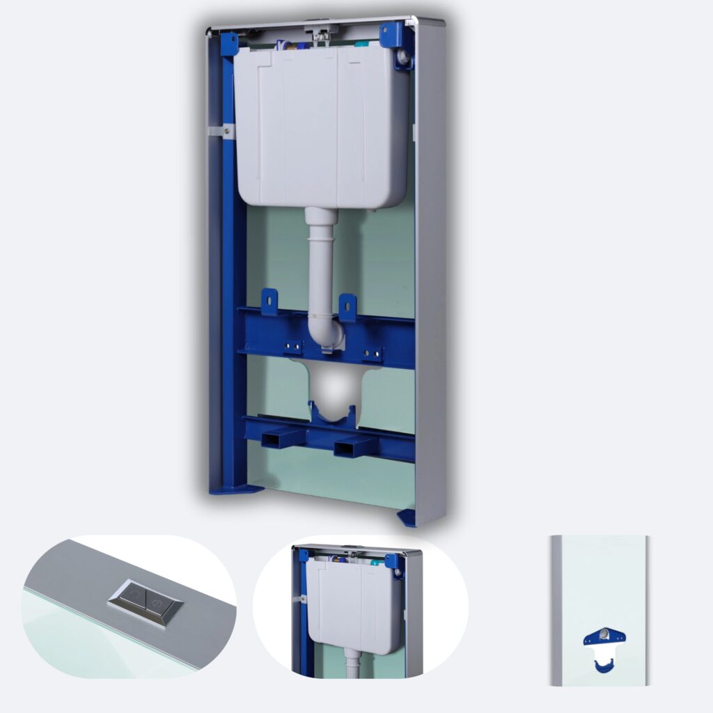 BALNEO Stelaż natynkowy WC szklany mleczny Fix-Frame Glass Milky F0102030201-1