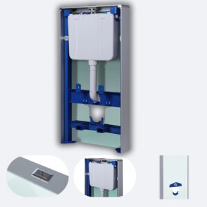 BALNEO Stelaż natynkowy WC szklany mleczny Fix-Frame Glass Milky F0102030201-1