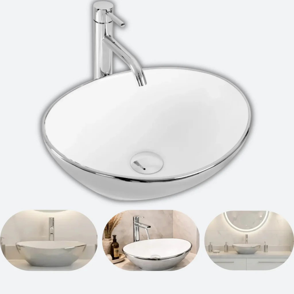 REA umywalka nablatowa Rea HERA UN1014 ceramiczna biała nowoczesna BAS-U1014