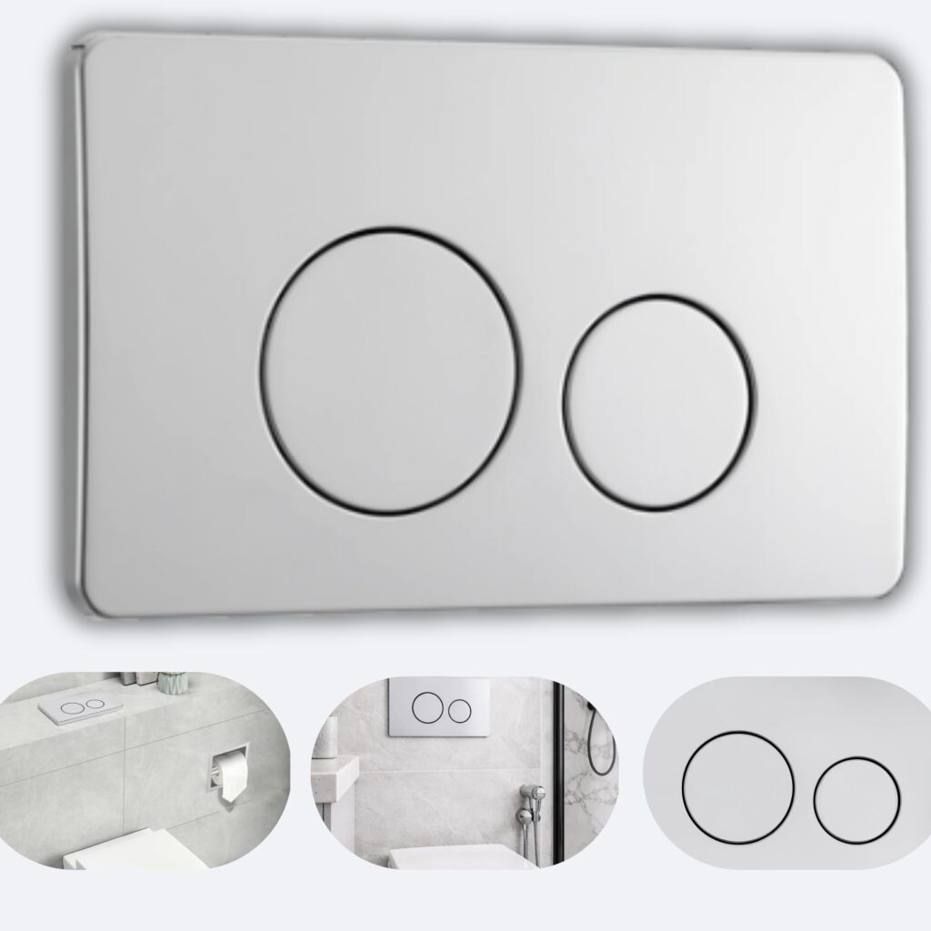 BALNEO Przycisk spłukujący WC satynowy OXO stal nierdzewna do stelaża F0303050203-1