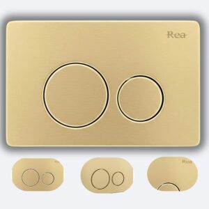 REA Przycisk spłukujący WC złoty szczotkowany Rea stalowy do stelaża K011A-Q REA-E9563