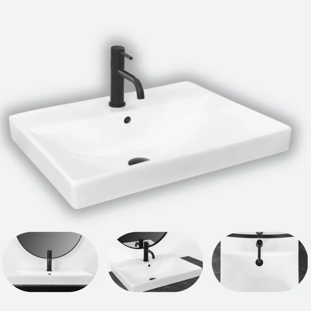 REA Umywalka wpuszczana Mandy ceramiczna biała do blatu REA-U3326