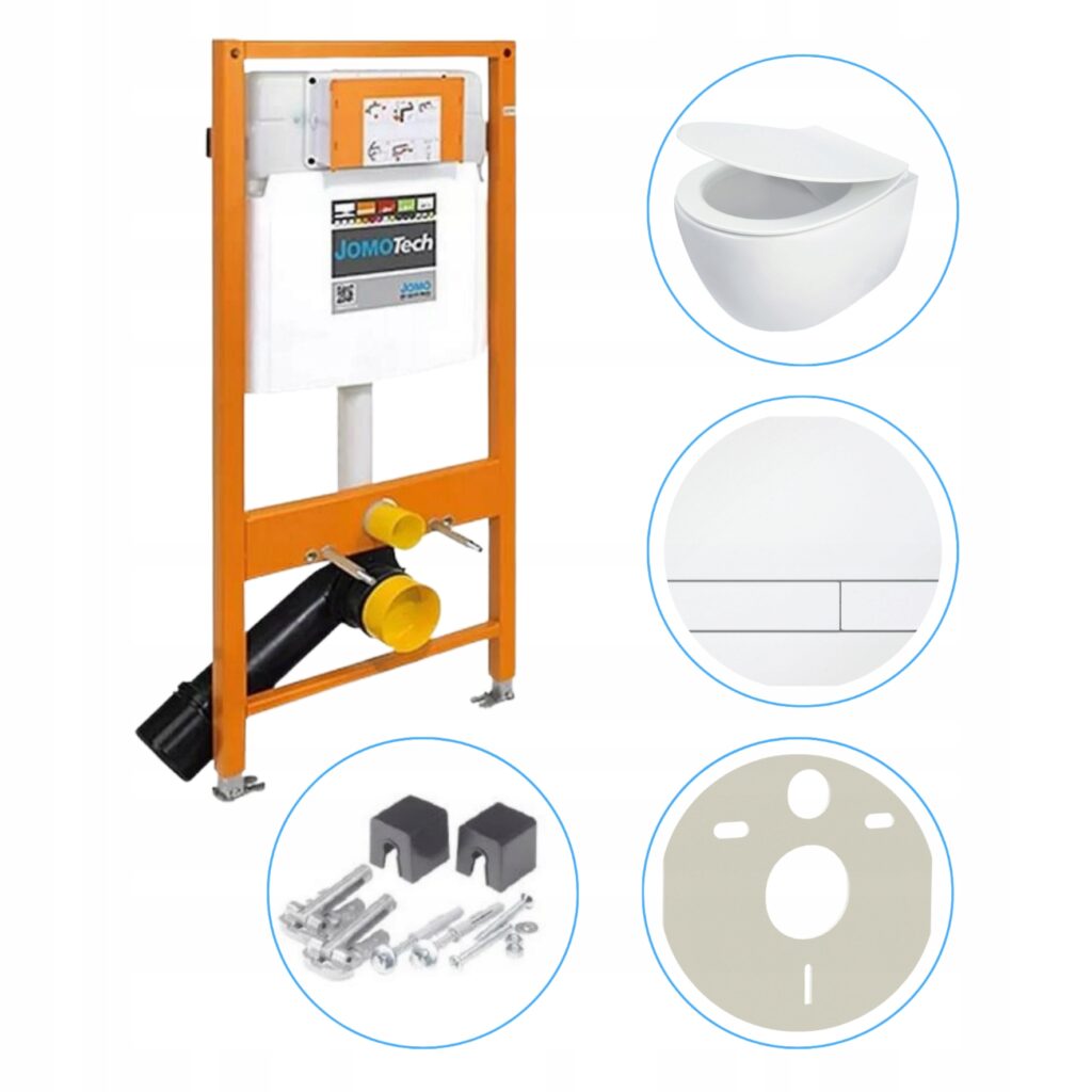 Zestaw WC: JOMO/WERIT STELAŻ PODTYNKOWY 1120+DEANTE MISA WC SILIA+JOMO/WERIT PRZYCISK SPŁUKUJĄCY BIAŁY+DEANTE MATA WYGŁUSZAJĄCA