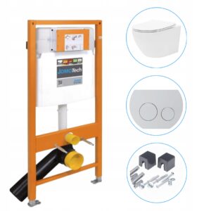 Zestaw WC: JOMO/WERIT STELAŻ PODTYNKOWY JOMO-Tech 1120+REA Miska CARLO MINI Rimless Flat+JOMO/WERIT Przycisk SWITCH biały