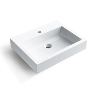 Balneo Umywalka nablatowa LUCY 50 x 40 biała z konglomeratu I0101010202-3