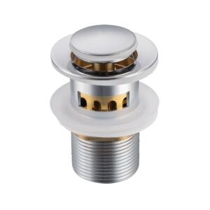 BALNEO Korek umywalkowy mosiężny Klik Klak G z koszyczkiem i przelewem Chrom E0101010101-7