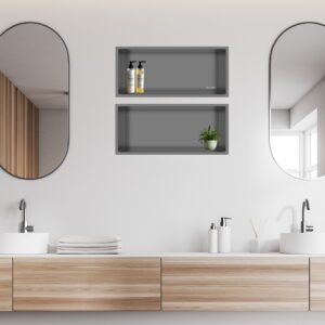 BALNEO WALL-BOX ONE Gun Metal Półka wnękowa ze stali nierdzewnej 45x20x10 cm 5906792482268