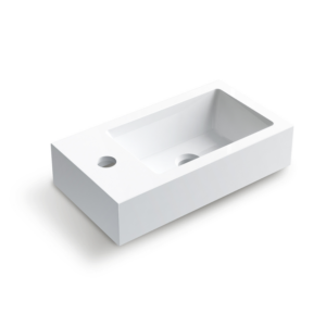 Balneo Umywalka nablatowa VEGA 40 x 22 biała z konglomeratu I0101010202-1