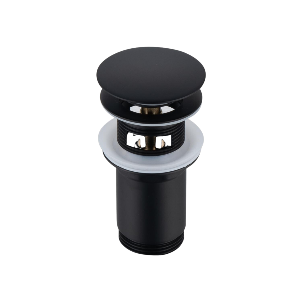 BALNEO Korek umywalkowy mosiężny Klik Klak C z przelewem Czarny E0101020101-3