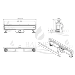 BALNEO Odpływ liniowy W-Drain NEXT Złoty 70 cm