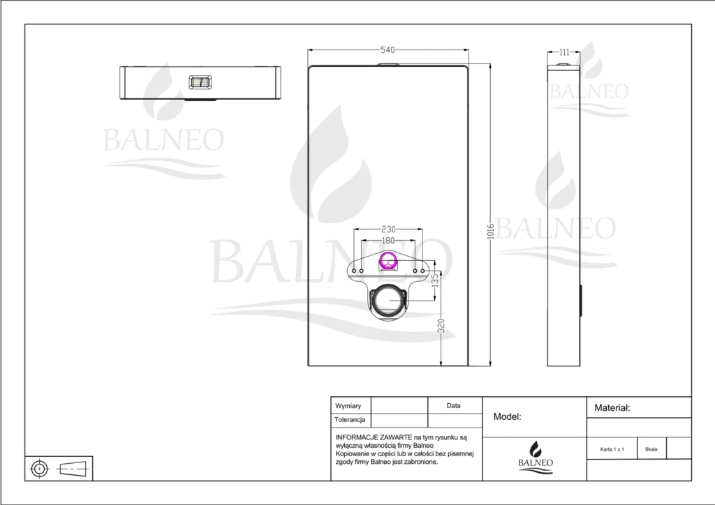 BALNEO Stelaż natynkowy WC szklany mleczny Fix-Frame Glass Milky F0102030201-1