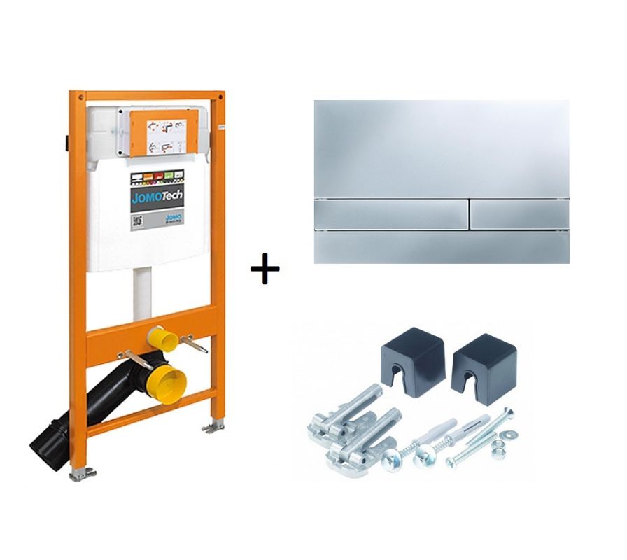 JOMO/WERIT STELAŻ JOMO-Tech WC H=1120 + wsporniki +przycisk chrom mat EXCLUSIVE 2.0, zabudowa lekka JOM/103-000000008