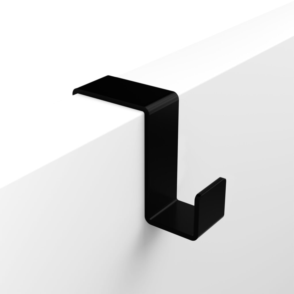 Metaliczny Pluton MOKO haczyk łazienkowy na ręczniki na kaloryfer pojedynczy czarny 5903314360042