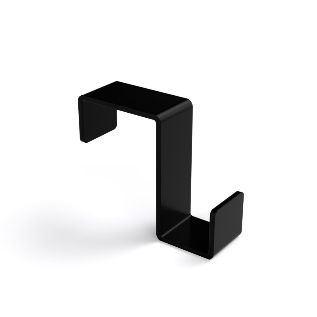 Metaliczny Pluton MOKO haczyk łazienkowy na ręczniki na kaloryfer pojedynczy czarny 5903314360042