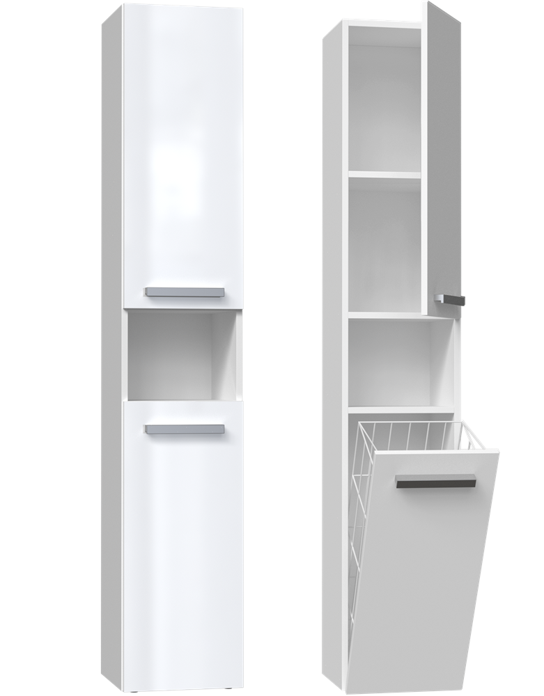 Słupek łazienkowy Nel III BIAŁY POŁYSK