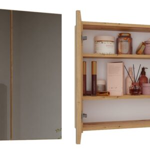 Szafka Łazienkowa Wisząca Z Lustrem Nad Umywalkę POLA 2DL 2 Drzwi DĄB ARTISAN