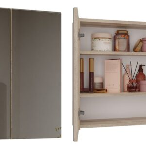 Szafka Łazienkowa Wisząca Z Lustrem Nad Umywalkę POLA 2DL 2 Drzwi DĄB SONOMA