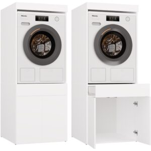 Szafka Łazienkowa Na Pralkę Lub Suszarkę POLA TWIN 1S BIAŁA Regał Szuflada